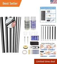 Fishing Rod Repair Kit Complete with Glue and Tip Replacement, Carbon Fiber Stic