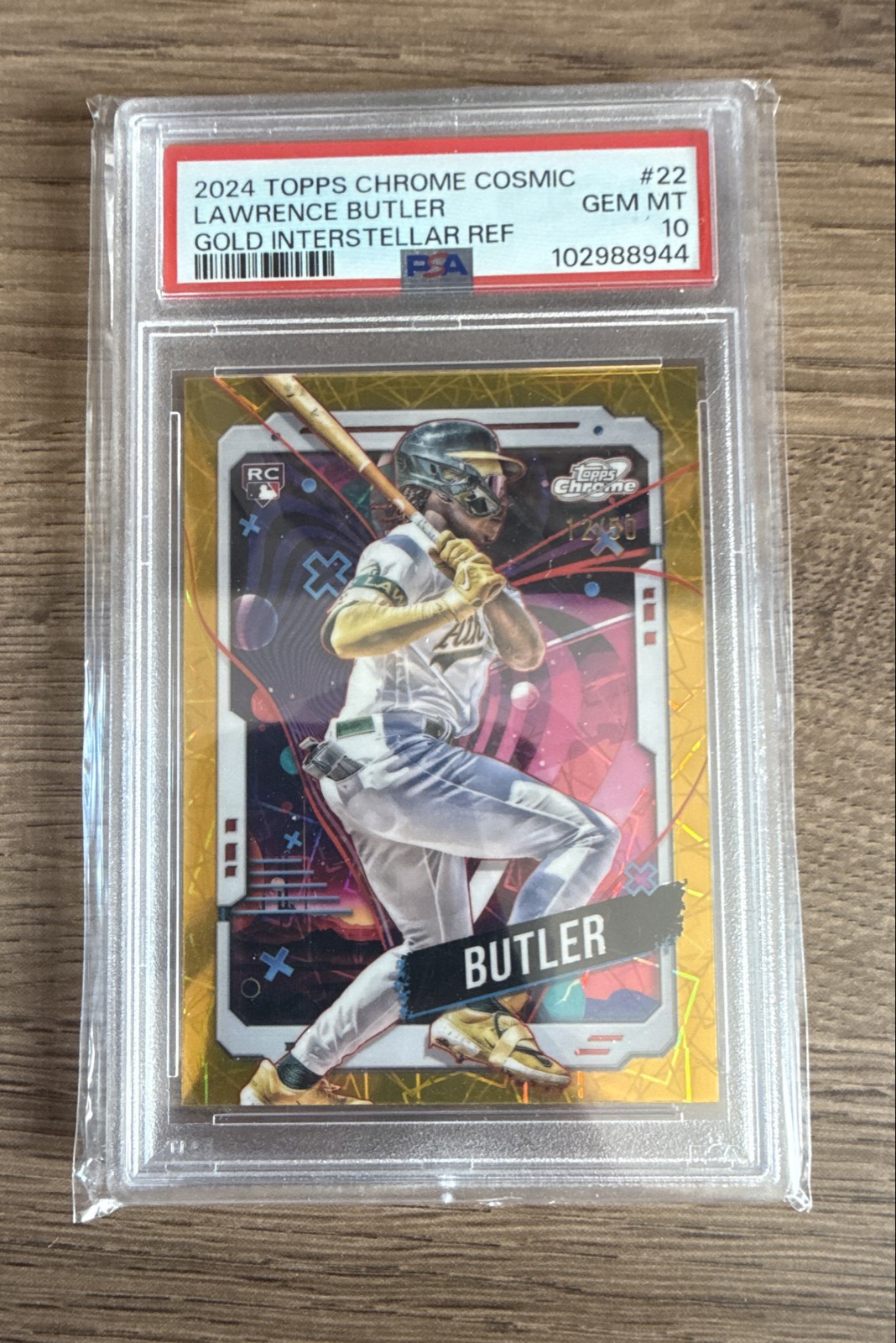 2024 Topps Cosmic Chrome - Lawrence Butler Gold Interstellar Refractor /50 (RC)