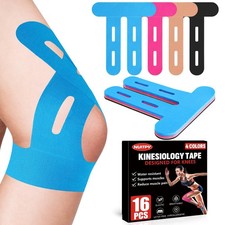 NUITPY 16 Pcs Kinesiology Tape for Knees, 4 Colors Knee Support Tape