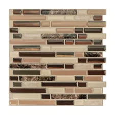 Bellagio Keystone Brown 10.06 In. X 10 In. Vinyl Peel and Stick Tile (2.35 Sq. F