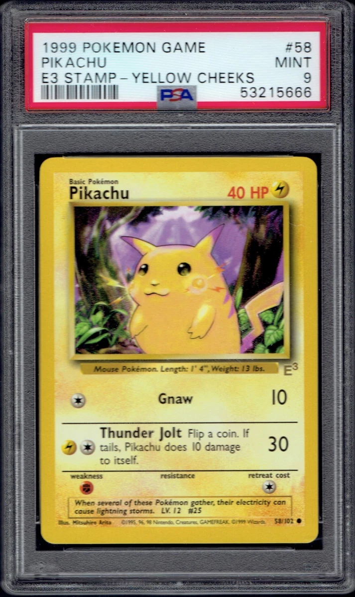 Pokémon TCG Base Set Pikachu Grade 9 Individual Collectible Card