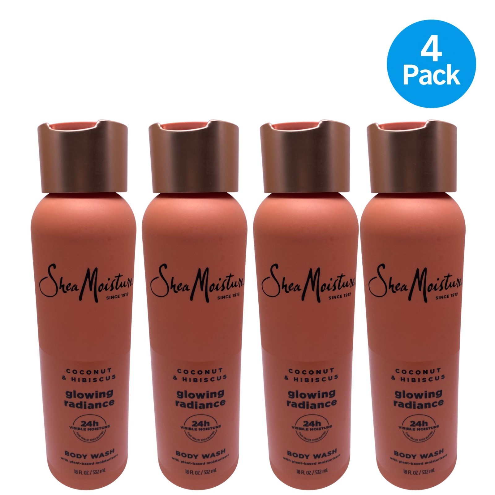 Shea Moisture Coconut Hibiscus Body Wash 18oz 4 Pack New