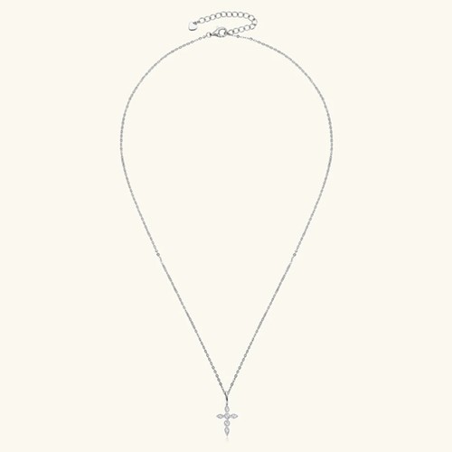 D Color Round Moissanite Cross Pendant Necklace 925 Sterling Silver Chain GRA - Picture 2 of 17