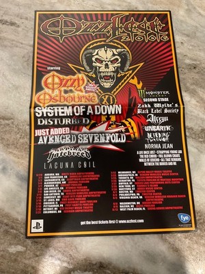 OZZFEST 2006 TOUR POSTER 11x17 TOUR DATES Ozzy Osbourne System Of