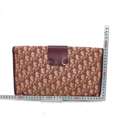 Christian Dior Clutch Bag Vintage Clutch Trotter Red Canvas