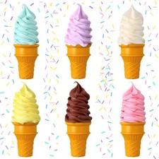 6 Pcs Simulated Ice Cream Artificial Lifelike Fake Ice Cream Cone Fake Food M...