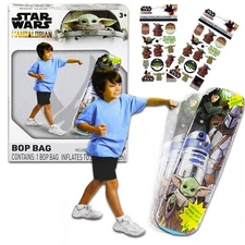 Baby Yoda Star Wars Mandalorian Bop Bag and Sticker Bundle Gift Set for Boys 3+