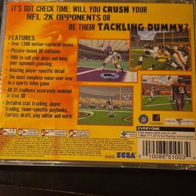 SEGA NFL 2K Sega Dreamcast Sports Game NTSC-U/C 1999 Complete Case Inserts