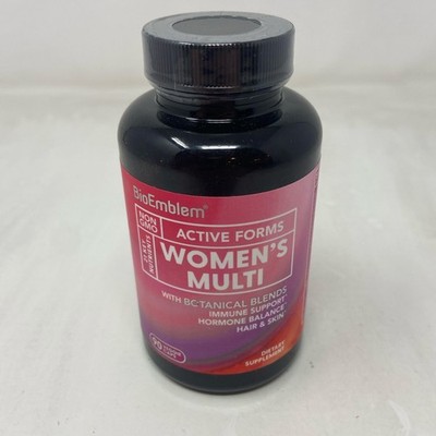 BioEmblem Women s Multi 90 Veggie Caps, Pink/Black, EXP 09/2027