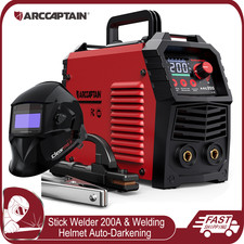 ARCCAPTAIN Stick Welder 200A ARC/Lift TIG LED Display MMA Welder &Welding Helmet