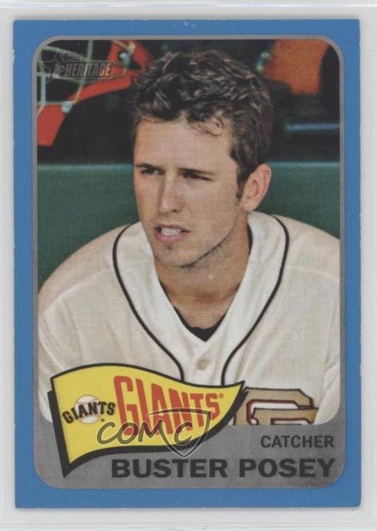 2014 Topps Heritage Blue Border Buster Posey #149 0a3