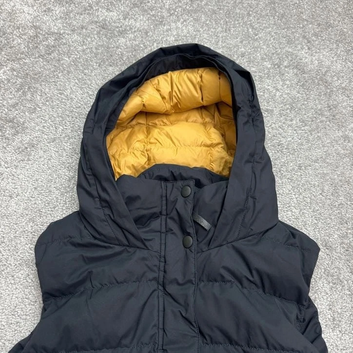 Prana Down Insulated Puffer Quilted Hoodie Vest Men Small Black Snap Zip Outdoor - Image 4 of 4