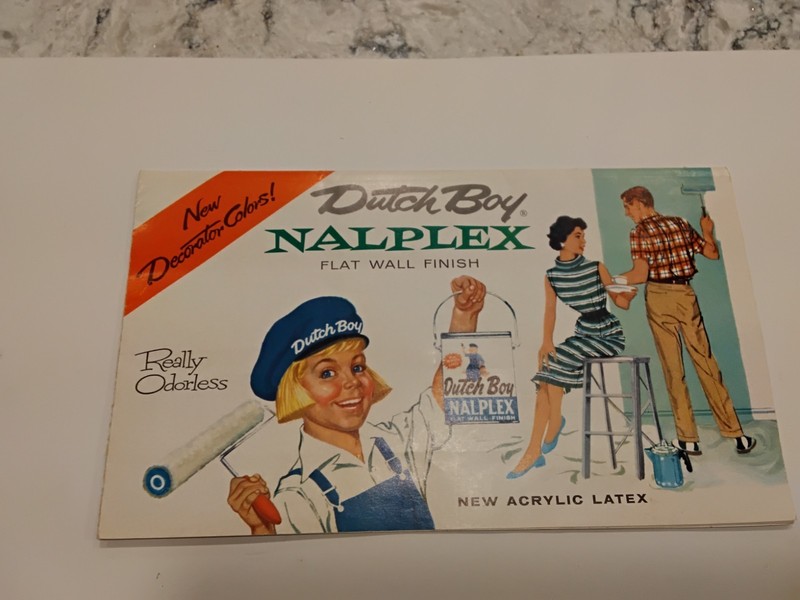 1962 Dutch Boy Nalplex Flat Wall Finish Paint Color Chart National Lead Company