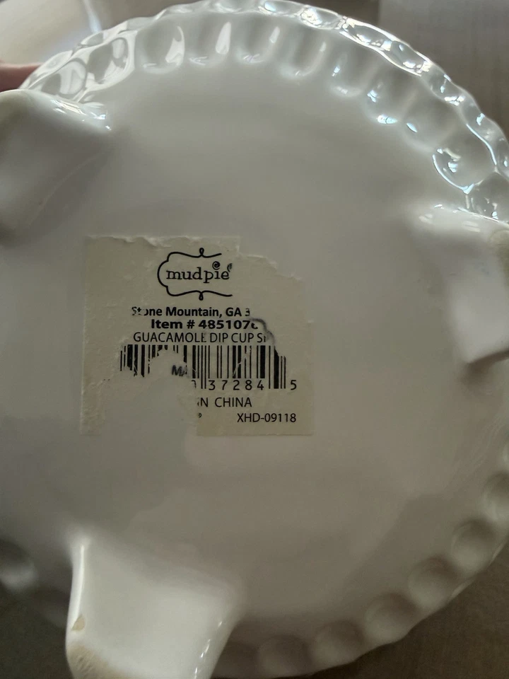 Mud Pie Guacamole Bowl It’s Five O’Guac Somewhere White Bowl Party Serving - Image 2 of 4