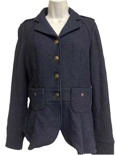 VETEMENTS Giacca marinaio aderente lana blu navy bottoni primavera preppy Anthropologie Elevensies 8