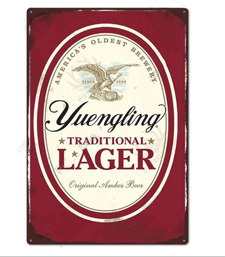 Retro Metal tin Sign Funny Beer Yuengling Traditional Lager 8x12” Sign for Home
