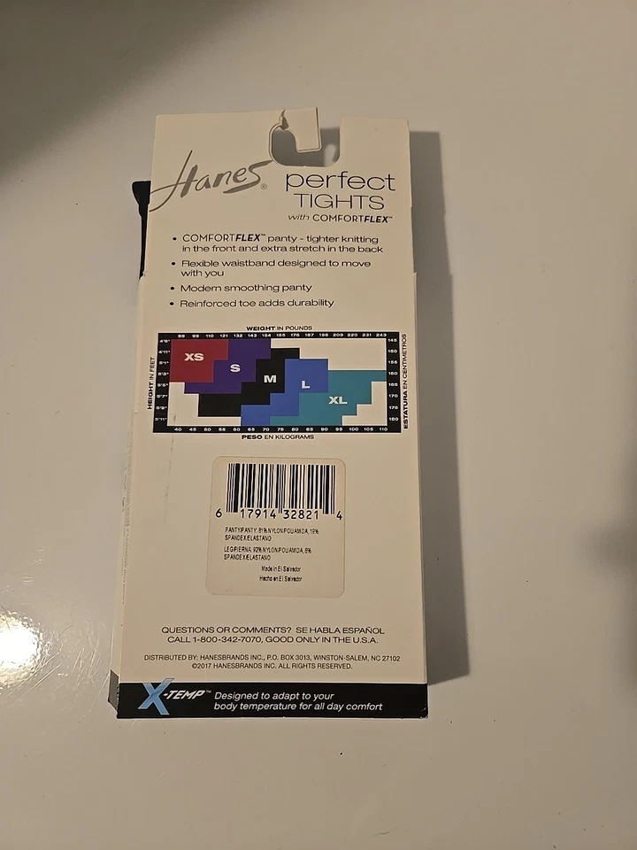 Medias Hanes Perfect Con ComfortFlex Opacas Cobertura Oscura Azul Marino Talla Pequeña S Foto 3 de 3