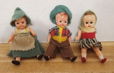 3 Vintage German National Costume Clothing Celluloid Jointed Dolls 3.5
