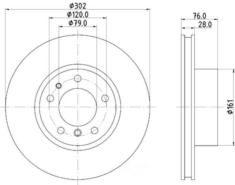 Base de rotor de freno de disco Hella-PAGID 355122072 Foto 2 de 4