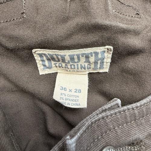 Duluth Trading Flex Fire Hose Cargo Pants Mens 36x28 Brown Canvas work - Picture 9 of 10