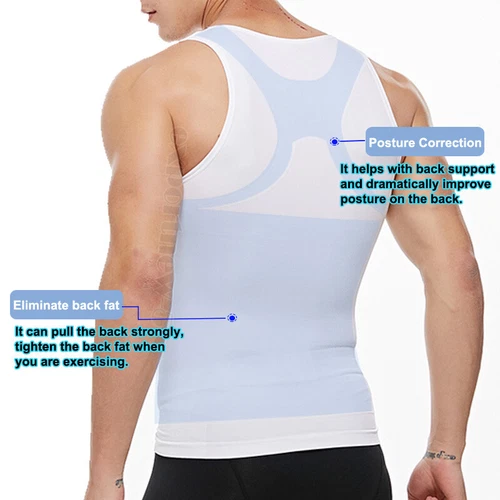 Fajas Colombianas para Hombres Men BODY SHAPER ABDOMEN CONTROL TANK Slim Girdles - Picture 6 of 42