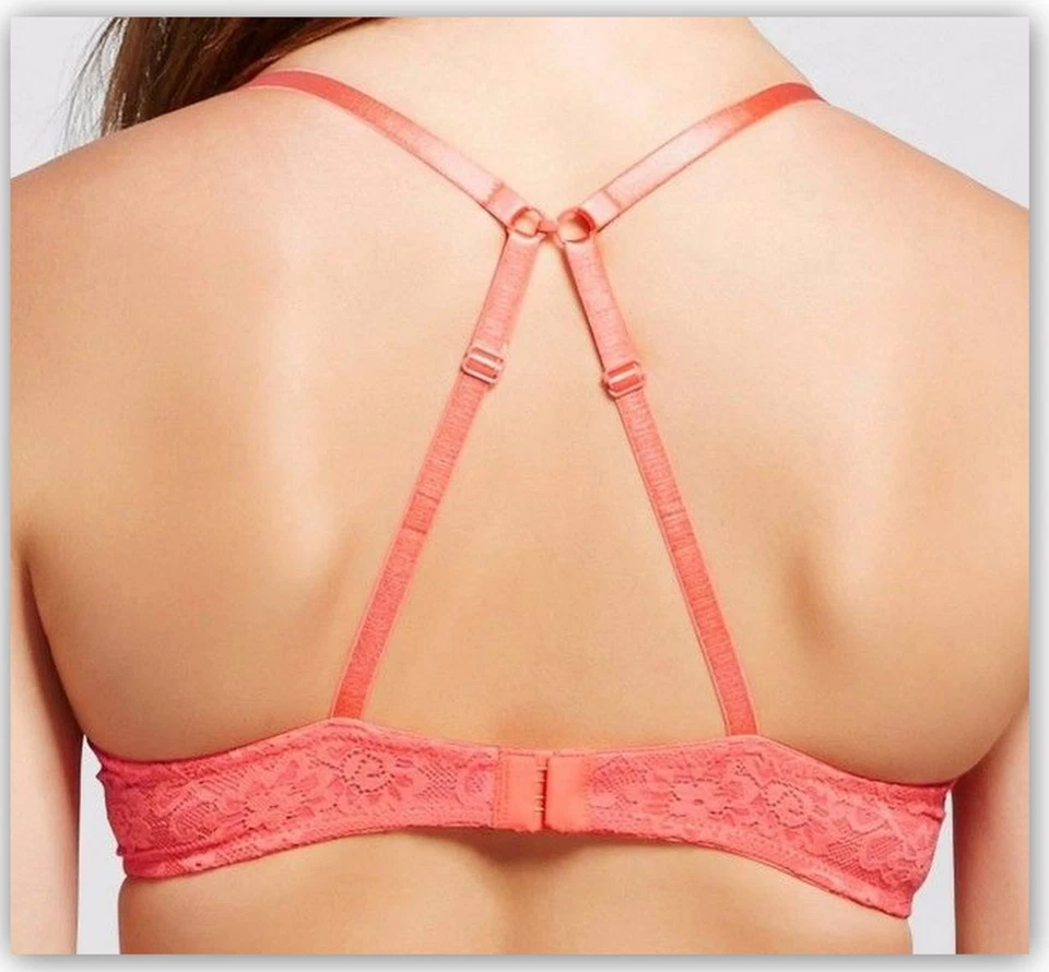 Lote de 3 Sujetadores Push-Up Convertibles Camiseta de Encaje Coral/Negro/Melocotón 32AA Hilaración Foto 4 de 4