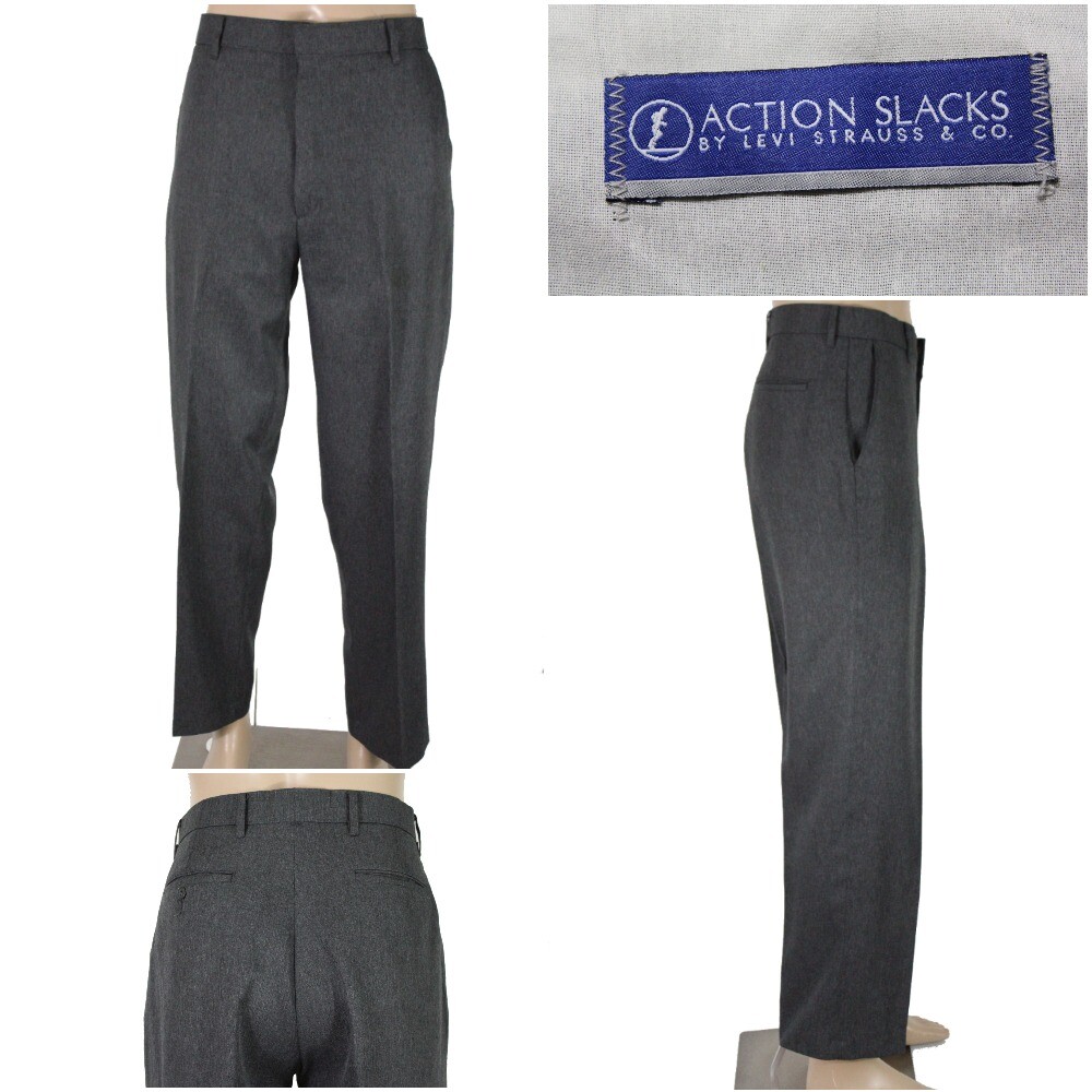 パンツ Levi's ACTION SLACKS GRAY 1997s W34 L29 Vintage Action Slacks by LEVI STRAUSS Men's 35 x 31 Gray