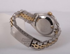 Rolex Lady Datejust 26mm Two-Tone Emerald Diamond Bezel Gray Diamond Dial 6