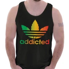Funny Marijuana Stoner Addicted 420 Humor Tank Top T Shirts Tees Men Women
