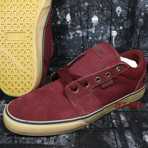 ETNIES BARGE LS BURGUNDY TAN MEN'S 