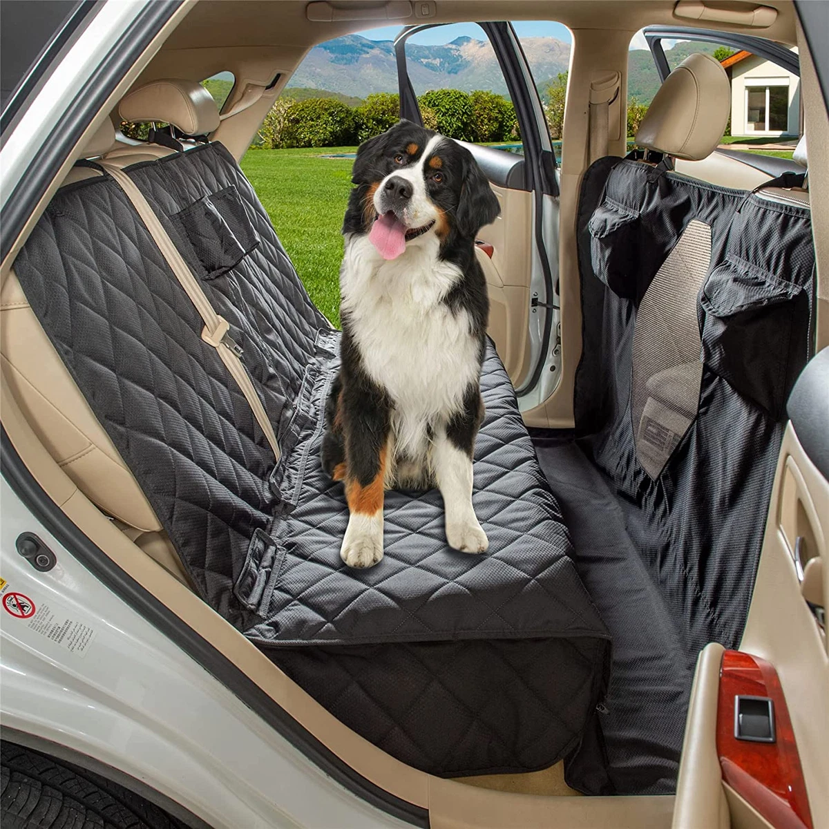 Dog seat cover with mesh window sales