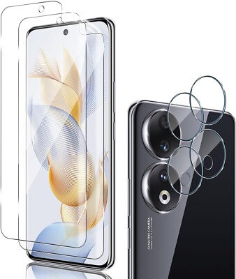 2X Hartglas ( Display + Kamera ) für Honor 90 Full Schutzglas TPU Hydrogel