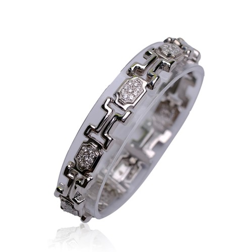 14K REAL WHITE GOLD MENS BRACELET SET WITH GENUINE DIAMONDS 4.5 CTW - 第 2/6 張圖片