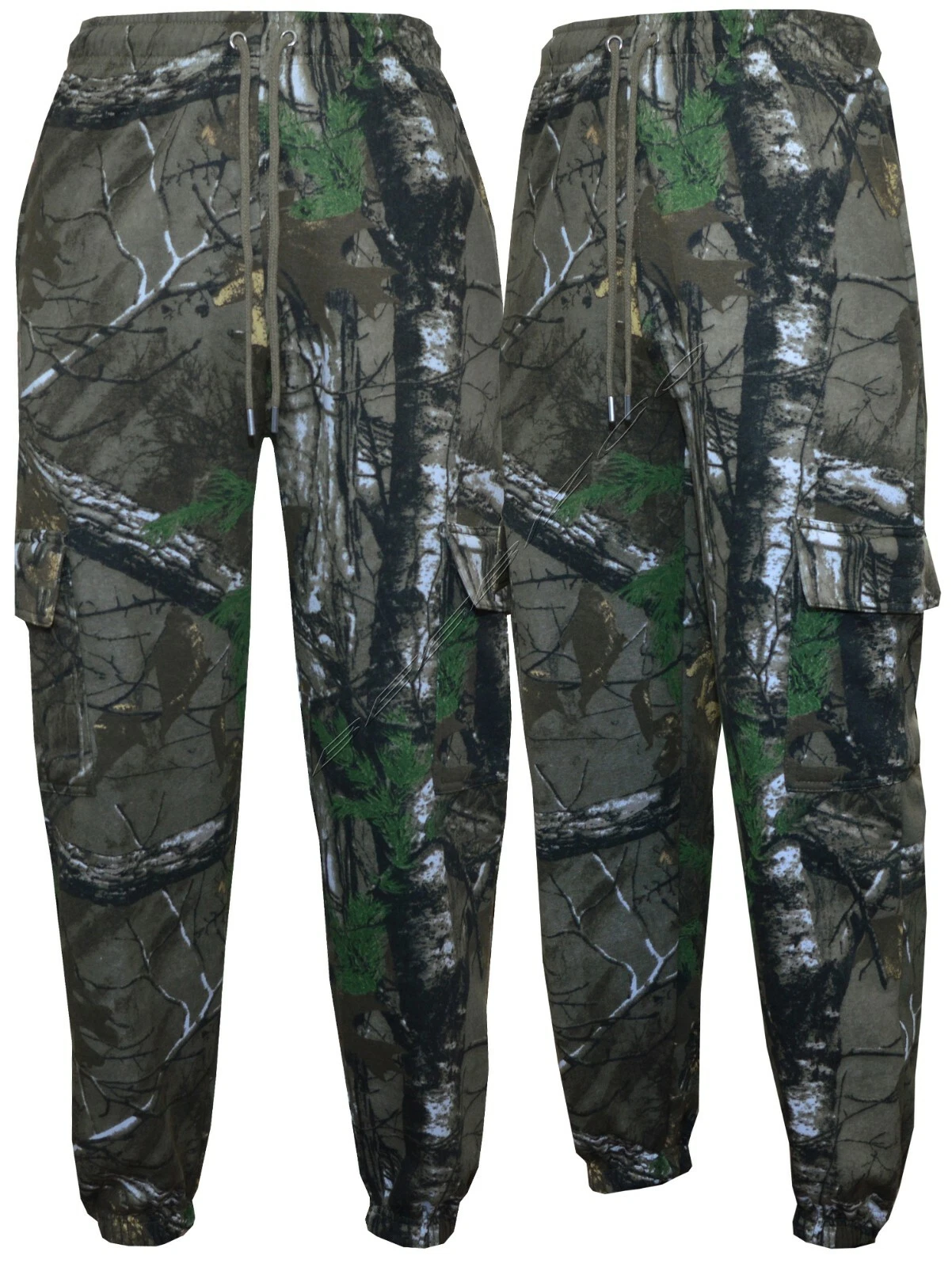 Mens Jungle Print Camouflage Cargo Combat Fleece Jogging Bottoms Trouser S-5XL