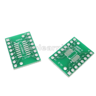 Sourcingmap Adaptateur PCB SOP16 SSOP16 TSSOP16 DIP16 Double Face 1,27/0,65mm - Lot 20 Pièces