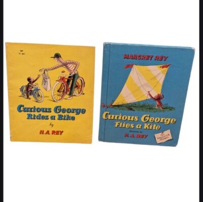 1958 Curious George Rides A Bike Curious George Flies A Kite