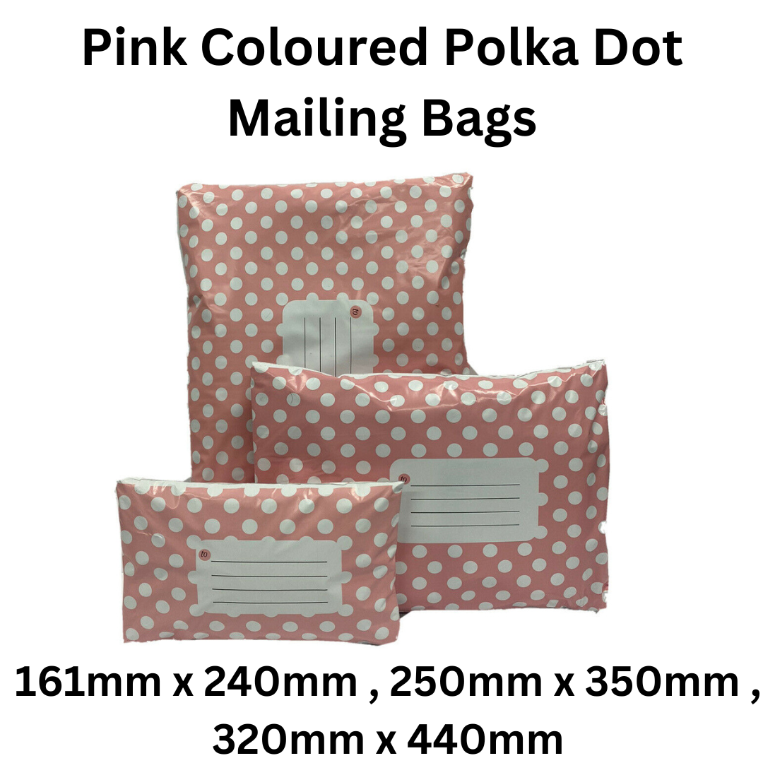 Polka Dot Printed Mailing Bags Coloured Postage Post Postal Self Seal 7