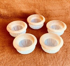 Vintage Frosted Glass Chandelier Shades Light Brown Bell Shaped Set of 5