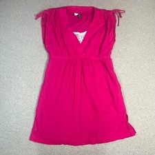 Lauren Ralph Lauren Tunic Dress Women’s Size Medium Hot Pink Lace Bodice Detail 