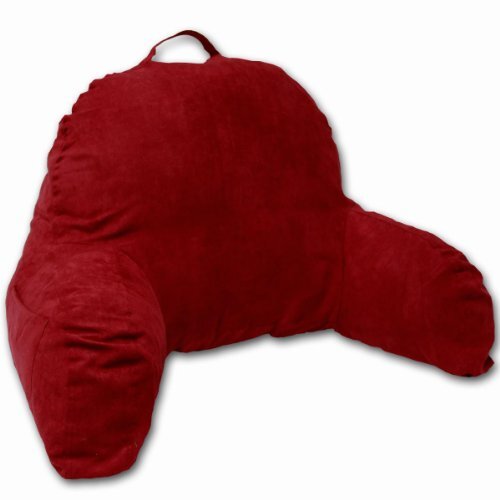 Microsuede Bettauflage - Rückenkissen mit Armen - Bettauflagekissen - rot - Bild 2 von 3