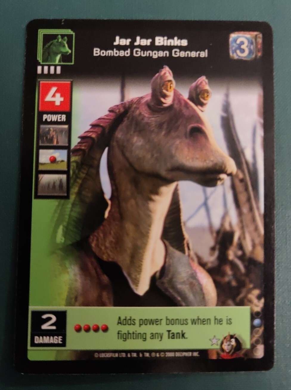 Jar Jar Binks Bombad Gungan General Battle of Naboo Young Jedi CCG