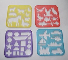 Vintage Tuppertoys Stencils 1987 Tupperware Lot of 4 Animals Birds Shapes set