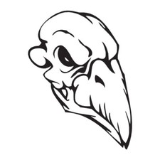 Bird Skull Monster - Vinyl Decal Sticker - Multiple Color Sizes - ebn1045