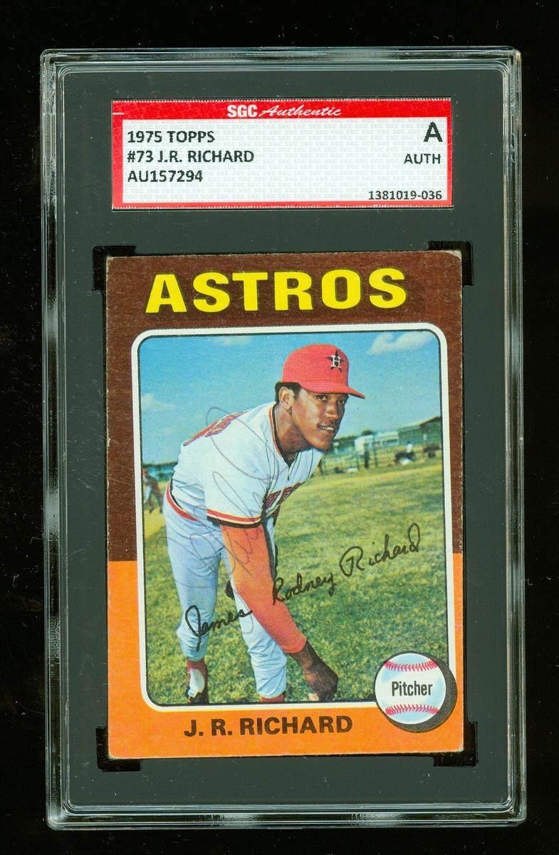 JR Richard Vintage Autographed 1975 Topps Card #73 Astros EX SGC
