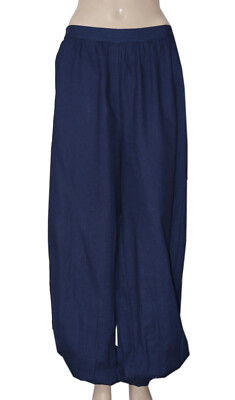By Anthropologie Denim Harem Pants Navy Side Button Detail Straight Leg New S