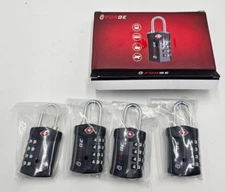 8-Pack Forge Luggage Combination Lock TSA17019 Easy Read Dials Black