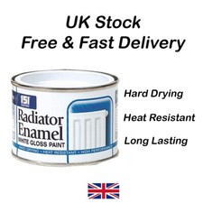 RADIATOR WHITE ENAMEL GLOSS PAINT 180ML Radiator Pipes Tough Long Lasting