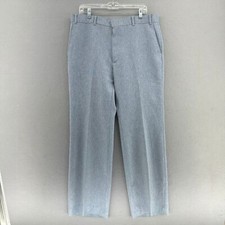 VTG Talon Zipper Plaid Check Dress Pants Light Blue 36x31 50s eclecticgrandpa