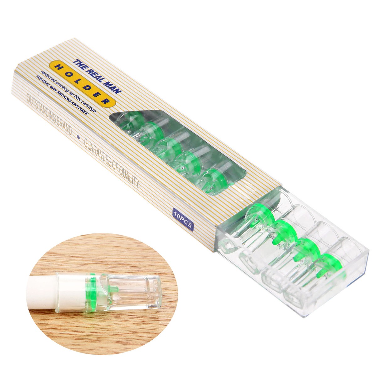 Disposable Plastic Reduce Tar Smoke Filter Tip Tobacco Cigarette Holder  10/50Pcs