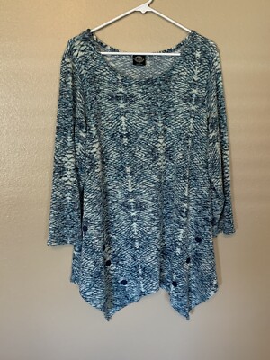 Cal Style embellished tunic knit top size XL